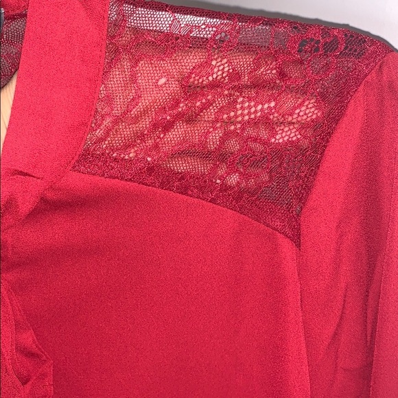 New Womens Daisy Fuentes Plus Size Neck Tie Blouse - Picture 4 of 11